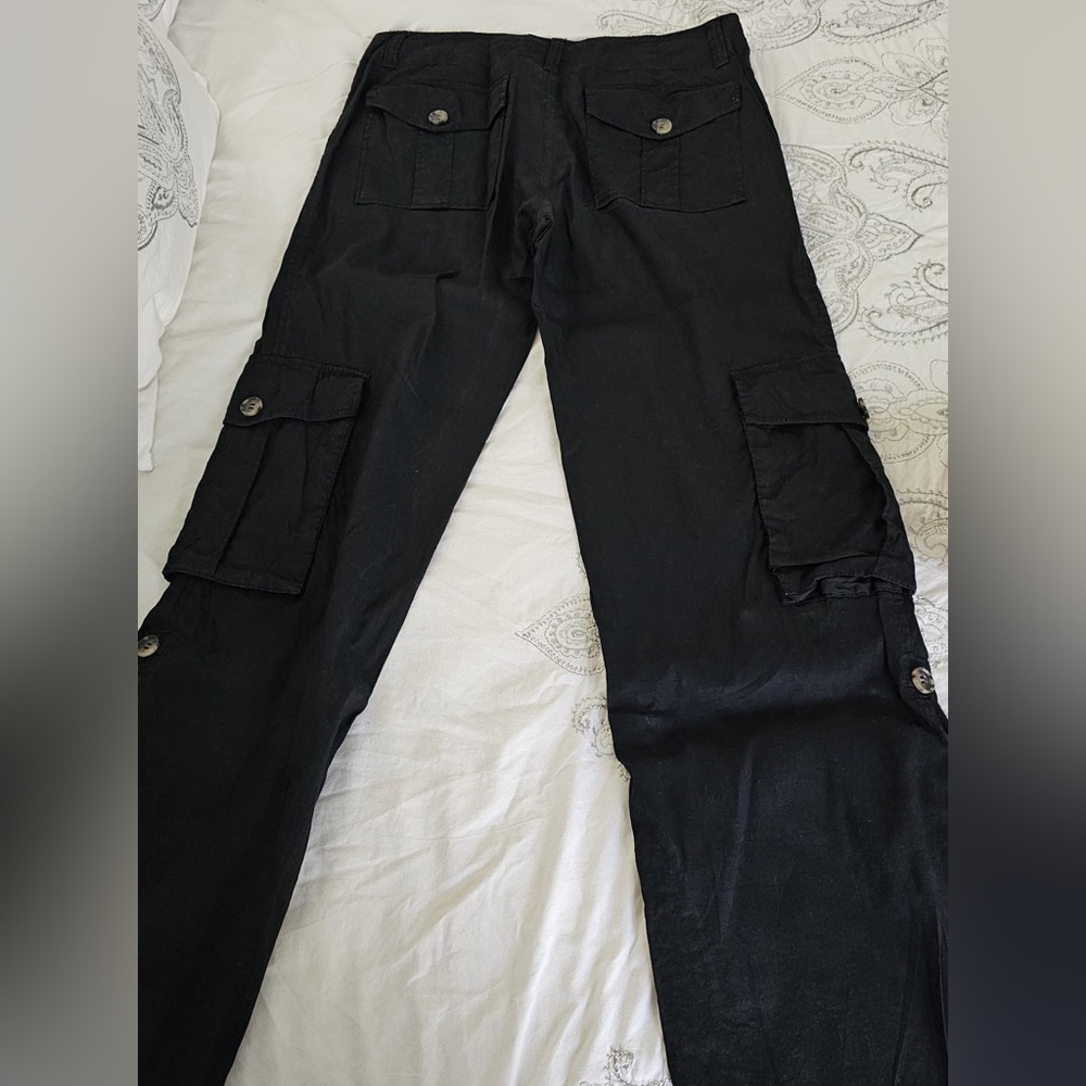 Theory Black Cargo Pants with Utility Design